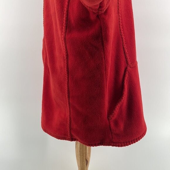 euro Joy fuzzy fleece Shacket button up unique stitches orange fall cozy sz lg - Picture 9 of 9